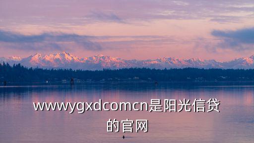 wwwygxdcomcn是陽(yáng)光信貸的官網(wǎng)