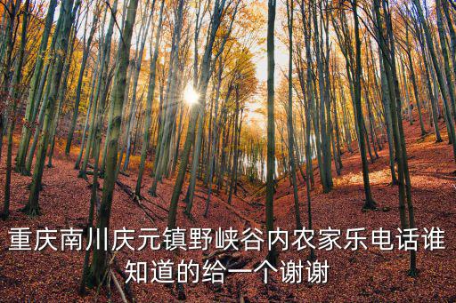 重慶南川慶元鎮(zhèn)野峽谷內(nèi)農(nóng)家樂電話誰知道的給一個謝謝