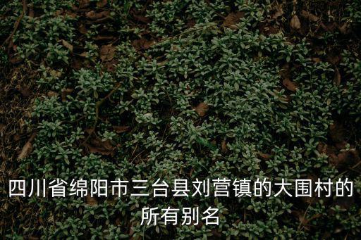 四川省綿陽市三臺縣劉營鎮的大圍村的所有別名