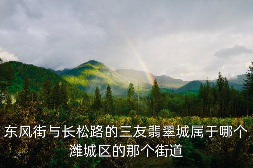 東風街與長松路的三友翡翠城屬于哪個濰城區的那個街道