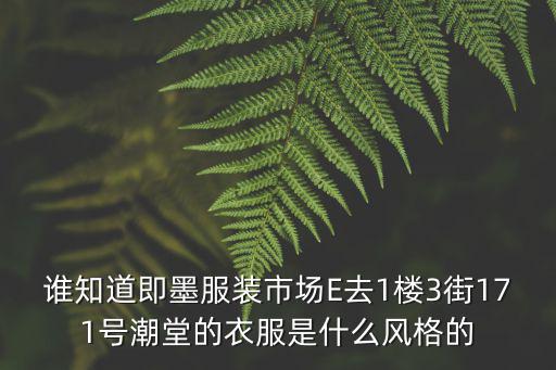 潮堂，誰(shuí)知道即墨服裝市場(chǎng)E去1樓3街171號(hào)潮堂的衣服是什么風(fēng)格的