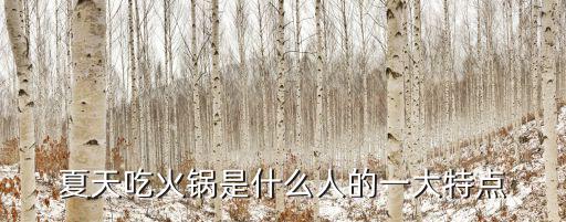 夏天吃火鍋是什么人的一大特點
