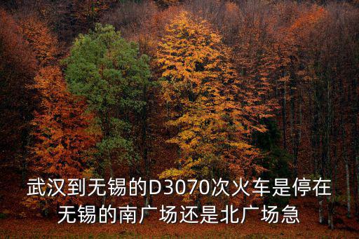 武漢到無錫的D3070次火車是停在無錫的南廣場還是北廣場急