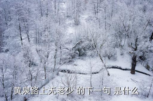 黃泉路上無老少 的下一句 是什么
