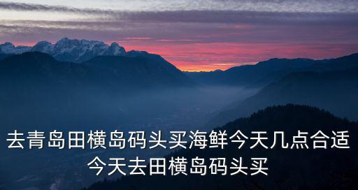 去青島田橫島碼頭買海鮮今天幾點合適今天去田橫島碼頭買