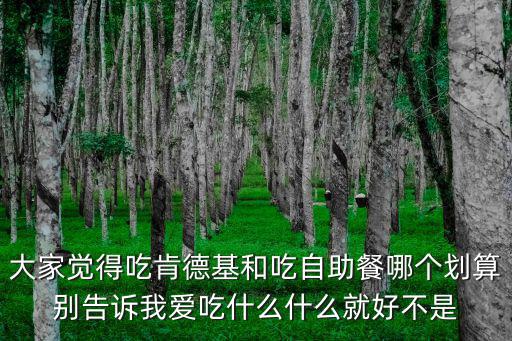 大家覺得吃肯德基和吃自助餐哪個劃算別告訴我愛吃什么什么就好不是