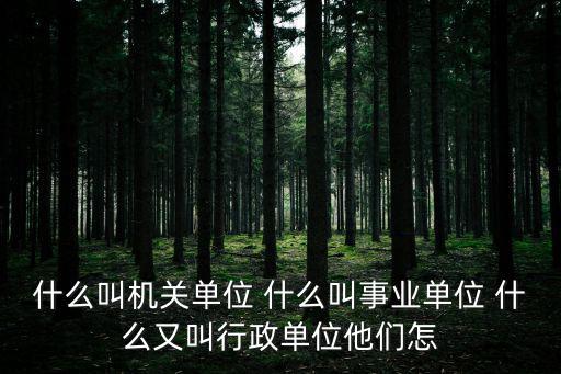 機(jī)構(gòu)單位，什么叫機(jī)關(guān)單位 什么叫事業(yè)單位 什么又叫行政單位他們怎
