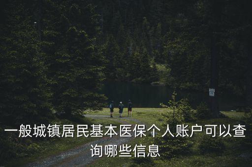 一般城鎮居民基本醫保個人賬戶可以查詢哪些信息