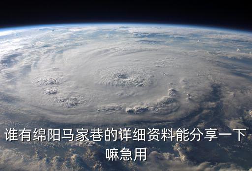 誰有綿陽馬家巷的詳細(xì)資料能分享一下嘛急用