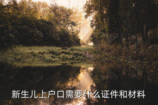 新生兒上戶口需要什么證件和材料