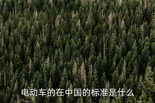 電動(dòng)車標(biāo)準(zhǔn)，電動(dòng)車的在中國(guó)的標(biāo)準(zhǔn)是什么