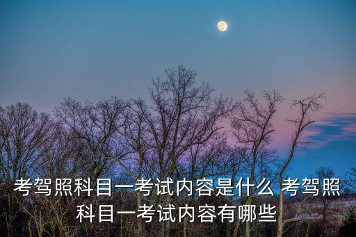 考駕照科目一考試內容是什么 考駕照科目一考試內容有哪些