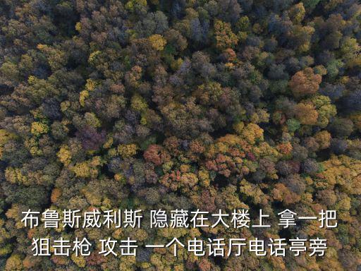 布魯斯威利斯 隱藏在大樓上 拿一把狙擊槍 攻擊 一個(gè)電話廳電話亭旁