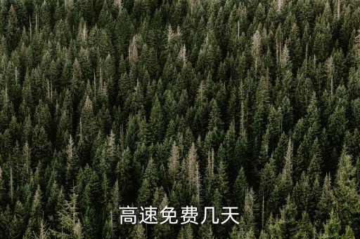 高速免費幾天