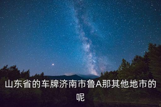 山東省的車牌濟南市魯A那其他地市的呢