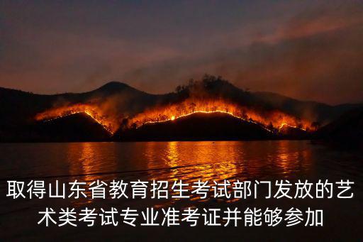 取得山東省教育招生考試部門發放的藝術類考試專業準考證并能夠參加