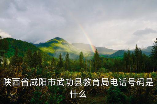 陜西省咸陽市武功縣教育局電話號碼是什么