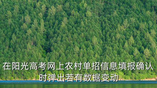 在陽光高考網上農村單招信息填報確認時彈出若有數據變動