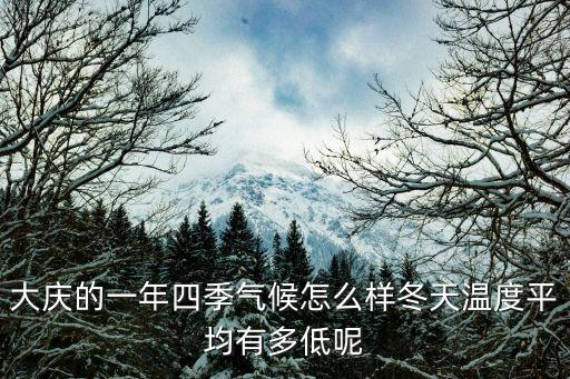 大慶的一年四季氣候怎么樣冬天溫度平均有多低呢