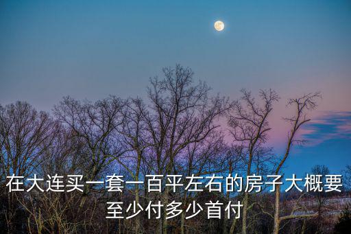在大連買一套一百平左右的房子大概要至少付多少首付