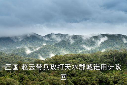 三國(guó) 趙云帶兵攻打天水郡城誰(shuí)用計(jì)攻回