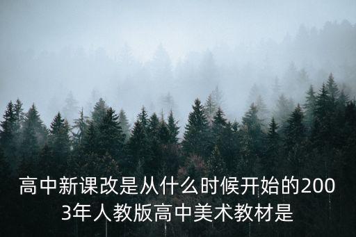 高中新課改是從什么時候開始的2003年人教版高中美術教材是