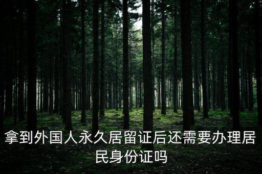 拿到外國人永久居留證后還需要辦理居民身份證嗎