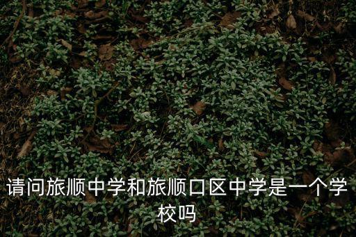 請問旅順中學和旅順口區(qū)中學是一個學校嗎