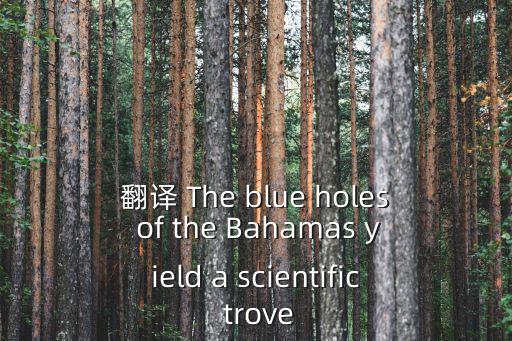 翻譯 The blue holes of the Bahamas yield a scientific trove