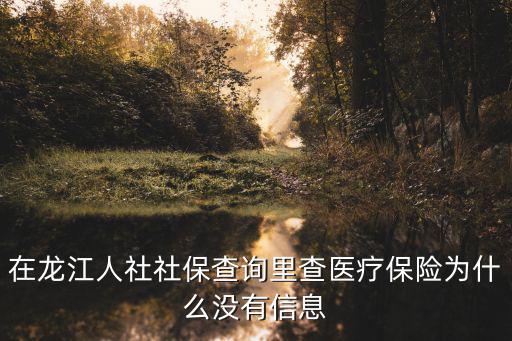 在龍江人社社保查詢里查醫(yī)療保險(xiǎn)為什么沒有信息