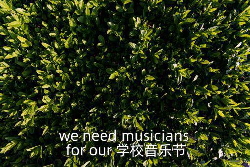 we need musicians for our 學(xué)校音樂(lè)節(jié)