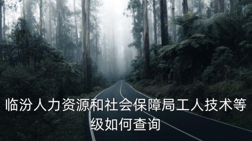 臨汾人力資源和社會保障局工人技術(shù)等級如何查詢