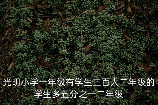 光明小學一年級有學生三百人二年級的學生多五分之一二年級