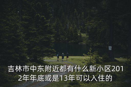 吉林市中東附近都有什么新小區2012年年底或是13年可以入住的