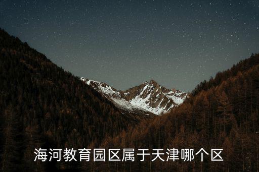 海河教育園區，海河教育園區屬于天津哪個區