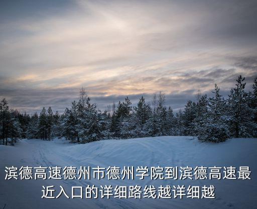 濱德高速，濱德高速德州市德州學院到濱德高速最近入口的詳細路線越詳細越