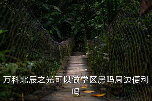 萬科北辰之光可以做學區房嗎周邊便利嗎