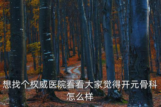 想找個權威醫院看看大家覺得開元骨科怎么樣