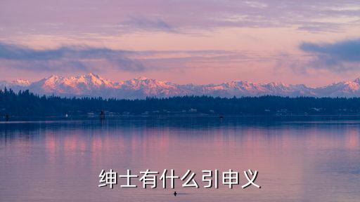 紳士茶館，紳士有什么引申義