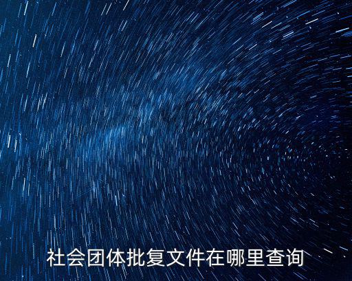 社會團體批復文件在哪里查詢
