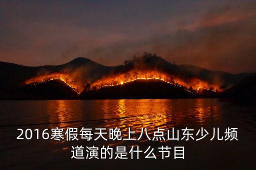 2016寒假每天晚上八點(diǎn)山東少兒頻道演的是什么節(jié)目