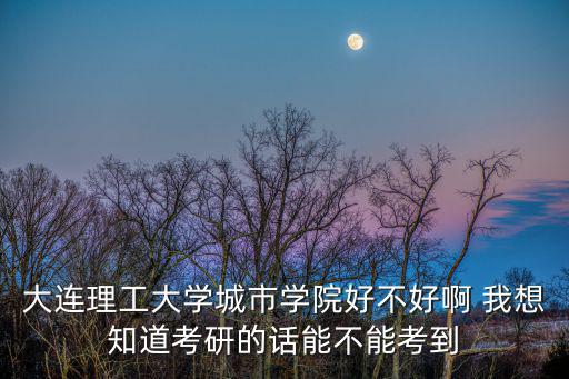 大連理工大學城市學院好不好啊 我想知道考研的話能不能考到