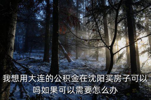我想用大連的公積金在沈陽(yáng)買(mǎi)房子可以嗎如果可以需要怎么辦