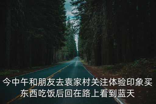 今中午和朋友去袁家村關注體驗印象買東西吃飯后回在路上看到藍天