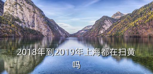 2018年到2019年上海都在掃黃嗎