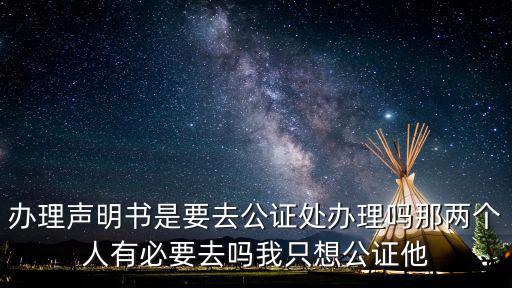 辦理聲明書是要去公證處辦理嗎那兩個人有必要去嗎我只想公證他