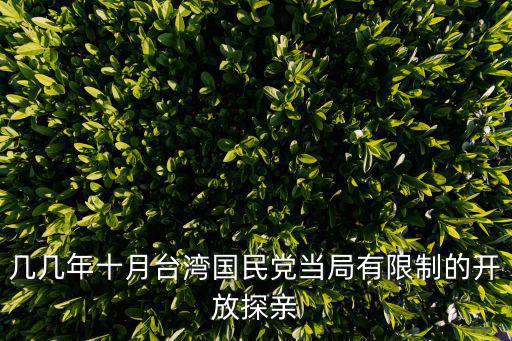 幾幾年十月臺灣國民黨當局有限制的開放探親