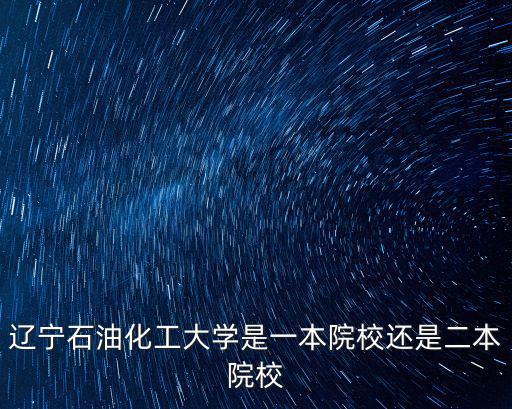 遼寧石油化工大學是一本院校還是二本院校