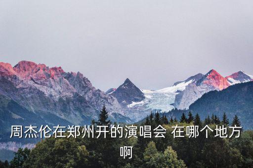 周杰倫在鄭州開的演唱會 在哪個地方啊