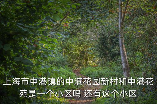 中港鎮，上海市中港鎮的中港花園新村和中港花苑是一個小區嗎 還有這個小區
